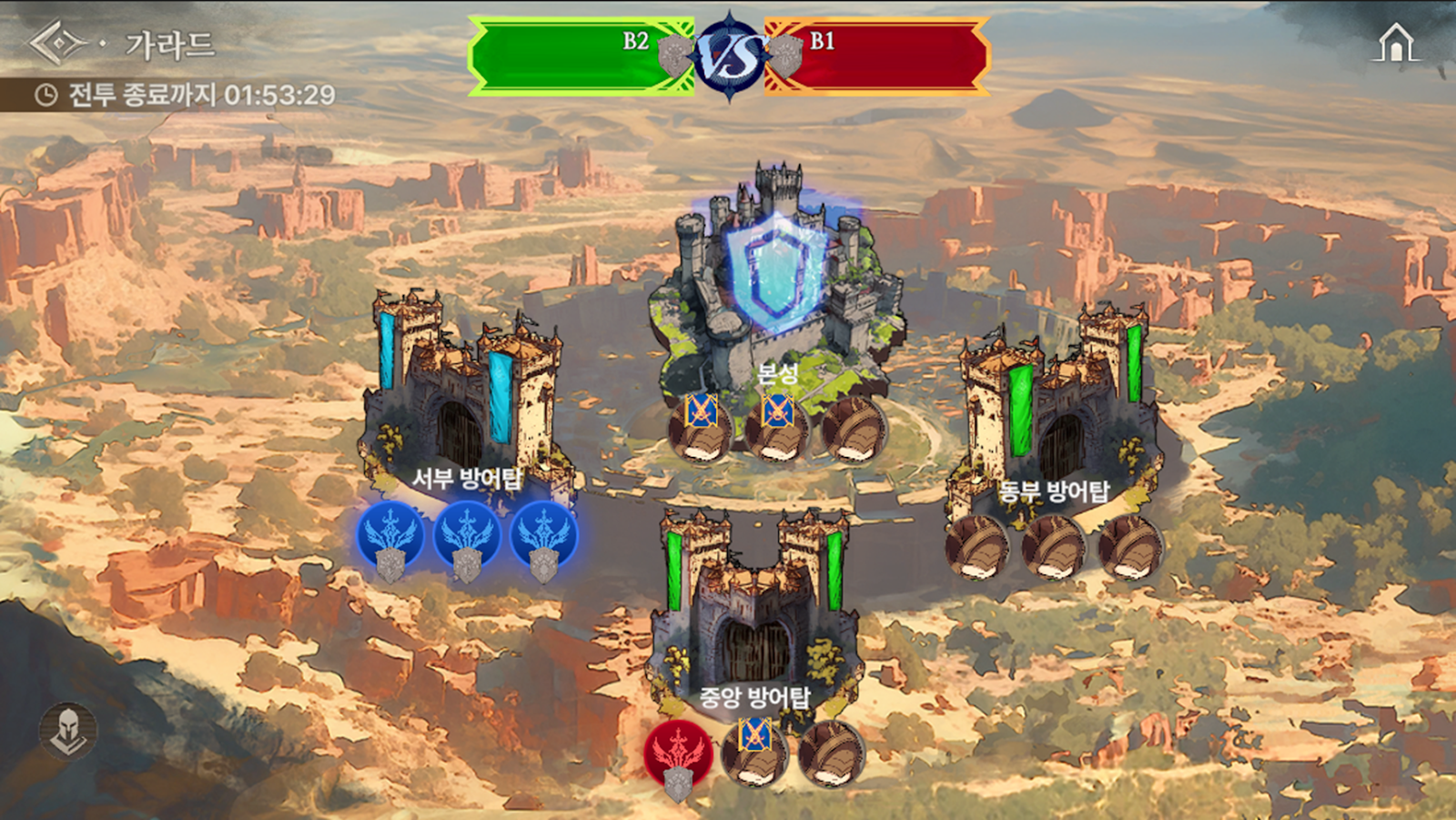 Tower control decides who can attack the castle