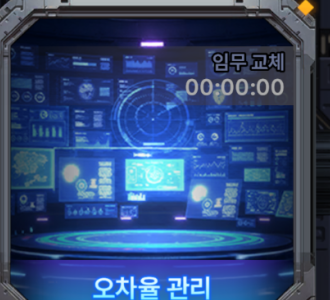 The Error-Rate Management control-room tile, with a mission-swap timer